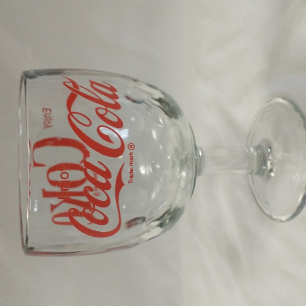 Vintage Coke Coca Cola Thumbprint Glass Goblet